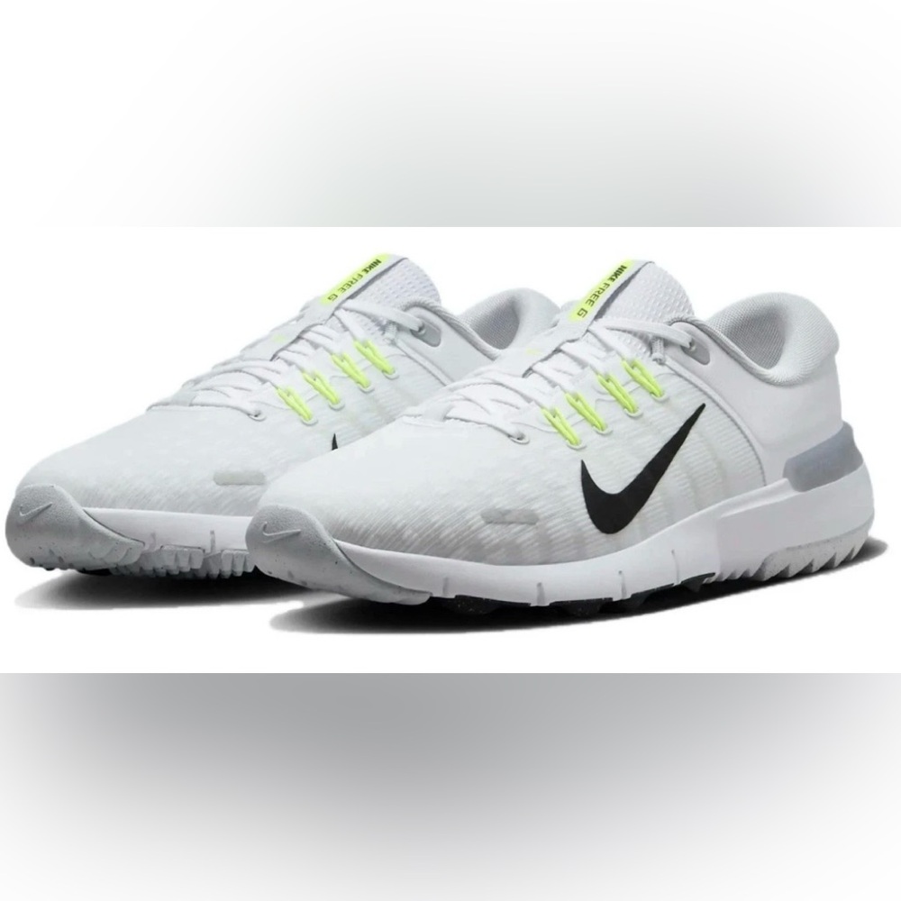 Nike Men's Free Golf NN Golf Shoes WIDE White Black Pure Platinum